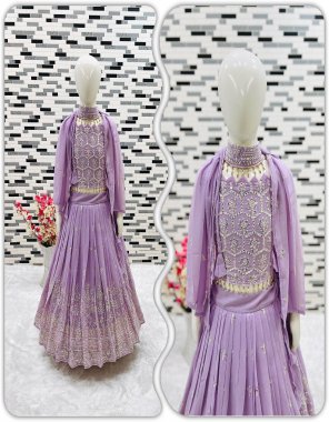 purple choli - heavy fox georgette with embroidered sequance work | sleeves - extra sleeves available | inner - micro cotton | choli - full stitched | lehenga - heavy fox georgette with embroidery sequance work | inner - micro cotton | type - full stitched | dupatta - heavy fox georgette with embroidered sequance work  fabric embroidery work ethnic 