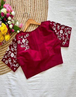 rani jilmil silk | sleeves - 10 inch + | pad - yes | height - 15 inch fabric handwork work party wear 