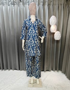 navy blue muslin cotton with fancy digital printed fabric digital printed work casual 
