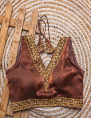 brown jimmy choo | sleeves - attached inside | pad - yes | height - 15 inch  fabric embroidery work casual 