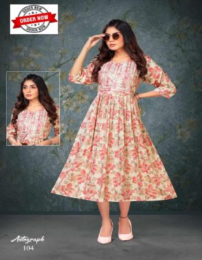 pink capsul foil print  | length - 46 | style - ghera with dabla fabric printed work casual 