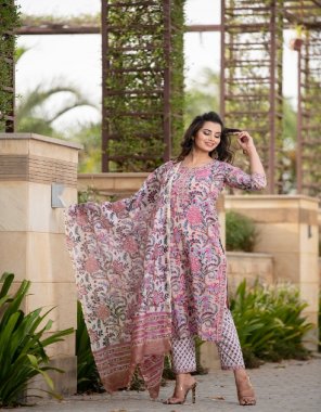pink kurta - viscose rayon | type - a line | neck - sweetheart neck | sleeves - 3/4 sleeve | front length - 46 