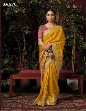 yellow pure viscose dola silk with zari weaving designer pallu border and blouse fabric weaving work festive 