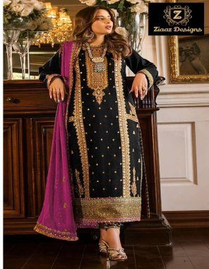 black top  - georgette embroidered with handwork with fancy lace | inner and bottom - santoon | dupatta - georgette embroidered with heavy embroidered  fabric embroidery work festive 