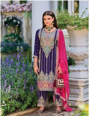 purple top - premium silk with embroidery work | dupatta - premium silk embroidery work | pant - premium silk with embroidery work ( front back ) fabric embroidery  work festive 