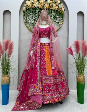 multi lehenga - faux georgette with digital printed | work - thread with sequance work | size - upto 44 | inner - micro | flair - 3m canvas and cancan | choli - faux georgette with digital printed and thread work | size - upto 42 ( unstitched ) | dupatta - ( 1 ) faux georgette | ( 2 ) butterfly net | work - thread with sequance work ( 2.2 m)  fabric sequance work casual 