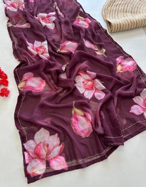 purple soft blooming georgette with heavy handwork | blouse - matching silk plain blouse fabric handwork work casual 