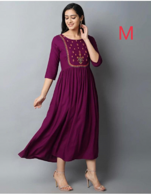 wine heavy 14 kg rayon | length : 48+ fabric embroidery work casual 