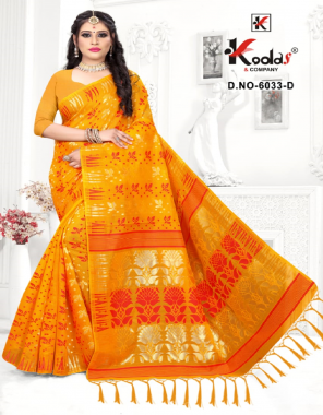yellow silk fabric printed work party wear 