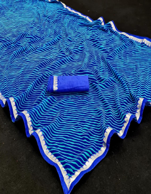 blue georgette fabric laheriya print work casual 