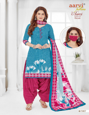 sky blue pure cotton fabric printed work casual 