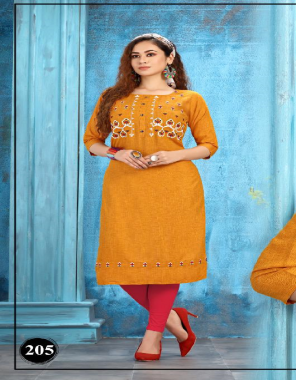 yellow rayon fabric embroidery + sequance work ethnic 