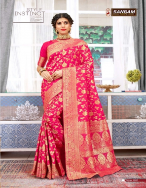 pink silk fabric jacquard + weaving work casual 