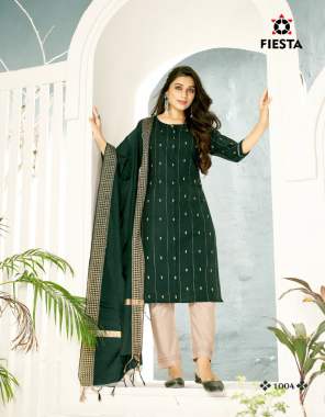 dark green top - cotton viscose jacquard butta | bottom - pure khadi cotton | dupatta - pure cotton  fabric printed work casual 