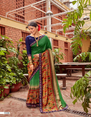 green vichitra silk  fabric jacquard + weaving work casual 