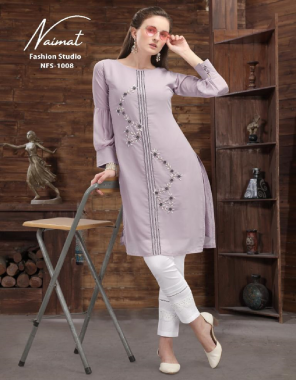 purple top - heavy georgette | inner - santoon | bottom - pure cotton strachable fabric embroidery + moti work work casual 
