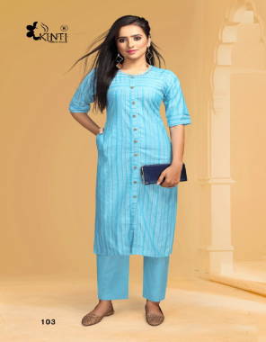 sky blue top - handloom cotton with lurex lining | pant - handloom cotton | length - 45 approx fabric lining work casual 