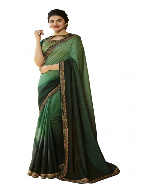 dark green vichitra silk [ master copy ] fabric emboirdery  work casual 