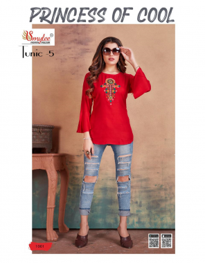 red heavy slub rayon with manual embroidery fabric embroidery work casual 