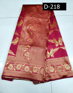 pink soft lichi silk fabric jacqurad work ethnic 