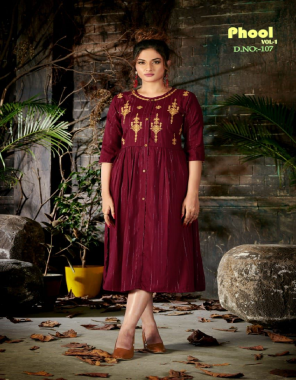 maroon rayon fabric embroidery work casual 