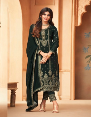 black heavy foux georgette with embroidery thread work [ master copy ] fabric embroidery work casual 
