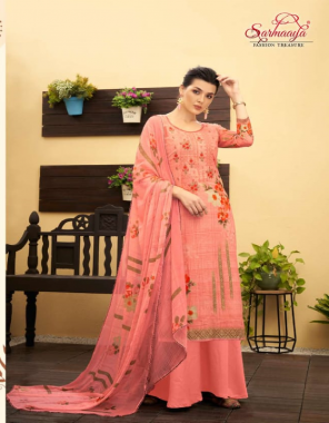 pink top - pure lawn cotton with beautiful neck embroidery | bottom - pure cotton | dupatta - chiffon print with 4 side lace fabric embroidery work party wear 