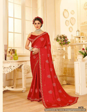 red silk fabric embroidery work ethnic 