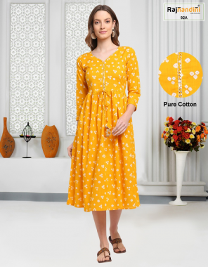 yellow pure cotton jaipuri printed fabric print  work festive 