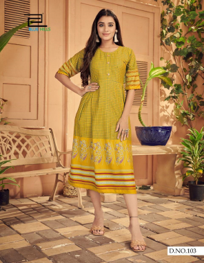 yellow rayon | length - 45 fabric print  work party wear  