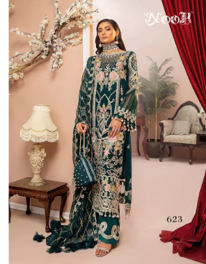 rama green top - georgette with heavy embroidery with latkan n diamond work | bottom / inner - dul shantun with patch work | dupatta - butterfly net with heavy embroidery n latkan [ pakistani copy ] fabric heavy embroidery work casual 