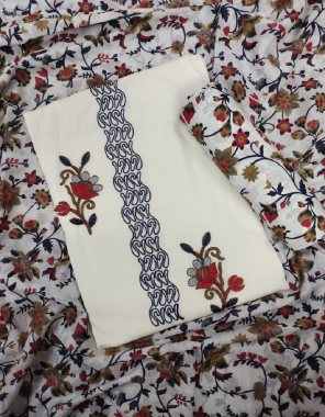 white top - rayon with heavy embroidery ( 2.50m) | bottom - lawn ( 2.50m) | dupatta - cotton printed ( 2.25m) fabric heavy embroidery work casual 