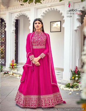 pink top - pure georgette with heavy embroidery | dupatta - pure georgette & net with embroidery work | bottom/ inner - dual santoon  fabric heavy embroidery work festive 