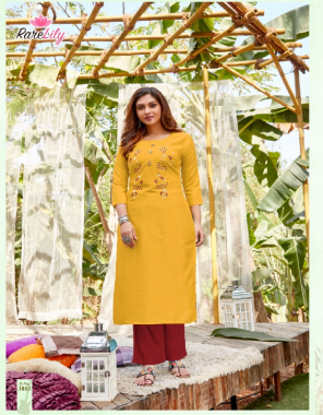 yellow rayon slub with hand stitched designer buttons fabric embroidery work casual 