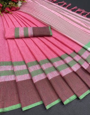 pink cotton silk fabric weaving work festive 