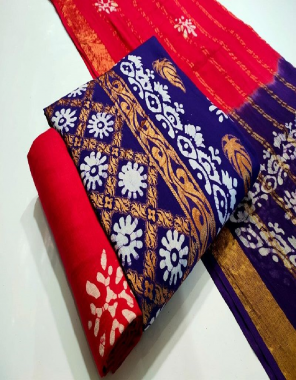purple top - cotton printed ( 2.00m) | bottom - cotton printed ( 2.30m) | dupatta - cotton printed ( 2.25m) fabric printed work casual 