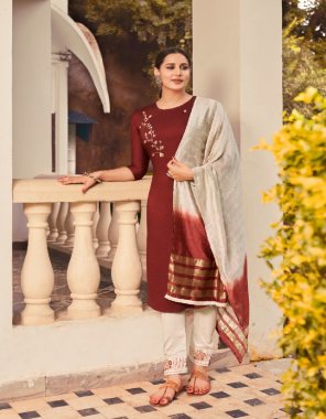 maroon top - parampara silk with khatli work | pant - parampara silk with embroidery work | dupatta - fancy dupatta  fabric khatli work work casual 
