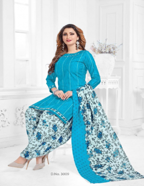 sky blue pure cotton  fabric printed work casual 