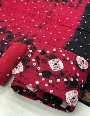 pink top - bandhej cotton ( 2 m ) | bottom - bandhej cotton ( 2m) | dupatta - bandhej shaded cotton ( 2 m) fabric bandhej printed work festive 