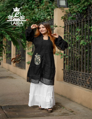 black top - pure georgette | inner - pure heavy santoon | sarara - pure georgette | bottom inner - pure santoon  fabric patch work work casual 