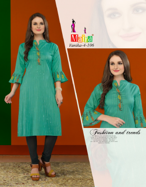 green rayon lining 14kg with sleeves work & front work | length - 54 fabric fancy work work casual 