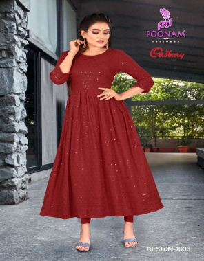 maroon pure rayon lucknowi work | length - 48 fabric lucknowi work work casual 