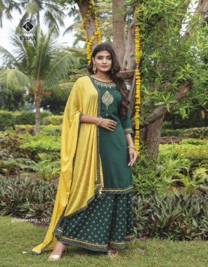 dark green top - heavy maslin with embroidery work and silver or gold print | bottom - heavy muslin silver or gold print patiyala and pents style | dupatta - pure chinon gold or silver prints and four side printed less patti work and extra accessories  fabric embroidery work casual 