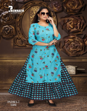 sky blue rayon d capsule print with gagri skirt and katha work and sequance work fabric sequance work work casual 