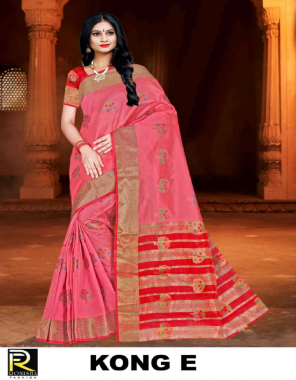 pink soft cotton silk chit pallu  fabric jacquard + weaving work casual 