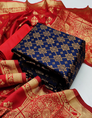 royal blue top - banarasi silk ( 2 m) | bottom - heavy silk ( 2 m) | dupatta - jacquard weaving ( 2.30 m)  fabric jacquard + weaving work festive 