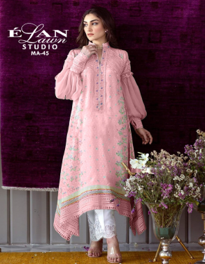 pink top - muslin with | inner - ( santoon ) | bottom - soft cotton  fabric embroidery work casual 