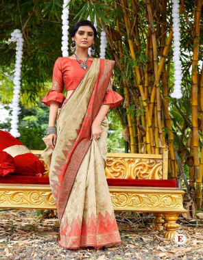 off white pure zari weaving designer heavy silk rich pallu fabric jacquard + weaving work casual 
