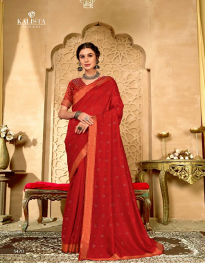 red vichitra silk  fabric embroidery work festive 