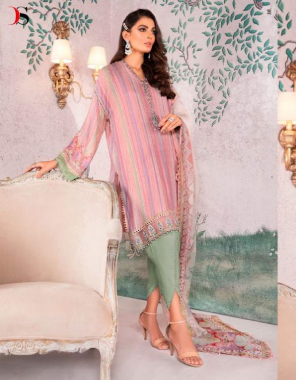 pink top - pashmina with embroidery & handwork | bottom - pashmina soild | dupatta - pashmina sholl [ pakistani copy ] fabric embroidery work party wear 